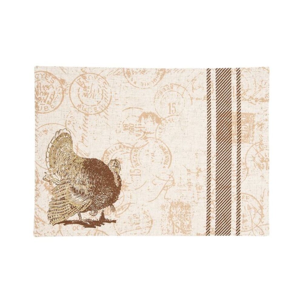 C&F Home Rustic Thanksgiving Turkey 100% Polyester Set of 6 Placemats 13" x 18